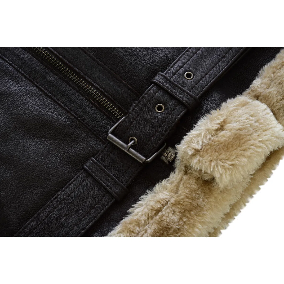 Leatherick Hombre Marrón Aviator estilo chaqueta de piel de cabra Vintage Bombardeo Chaqueta de vuelo