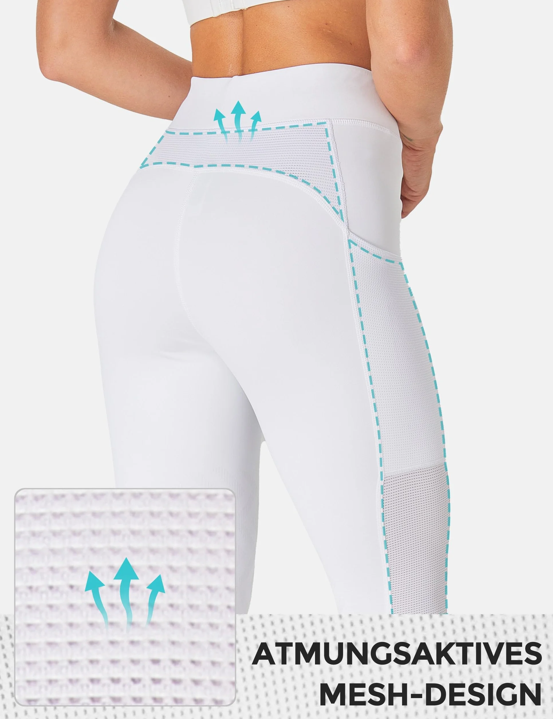FitsT4 Sports Pantalones de equitación para mujer con ribete antideslizante en las rodillas, cintura alta y bolsillos laterales, transpirables y elásticos para la escuela de equitación y ciclismo en