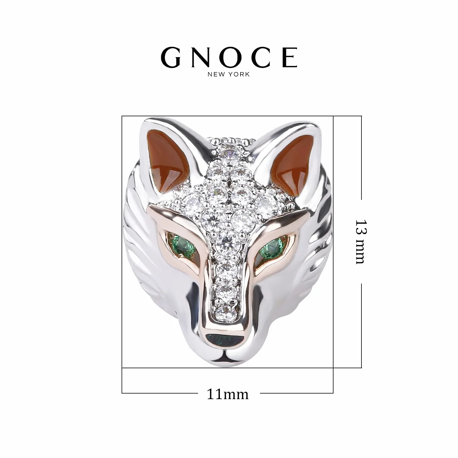 GNOCE Abalorio de plata de ley 925 con diseño de cabeza de animal, compatible con pulseras y collares, para mujeres, hombres y niños