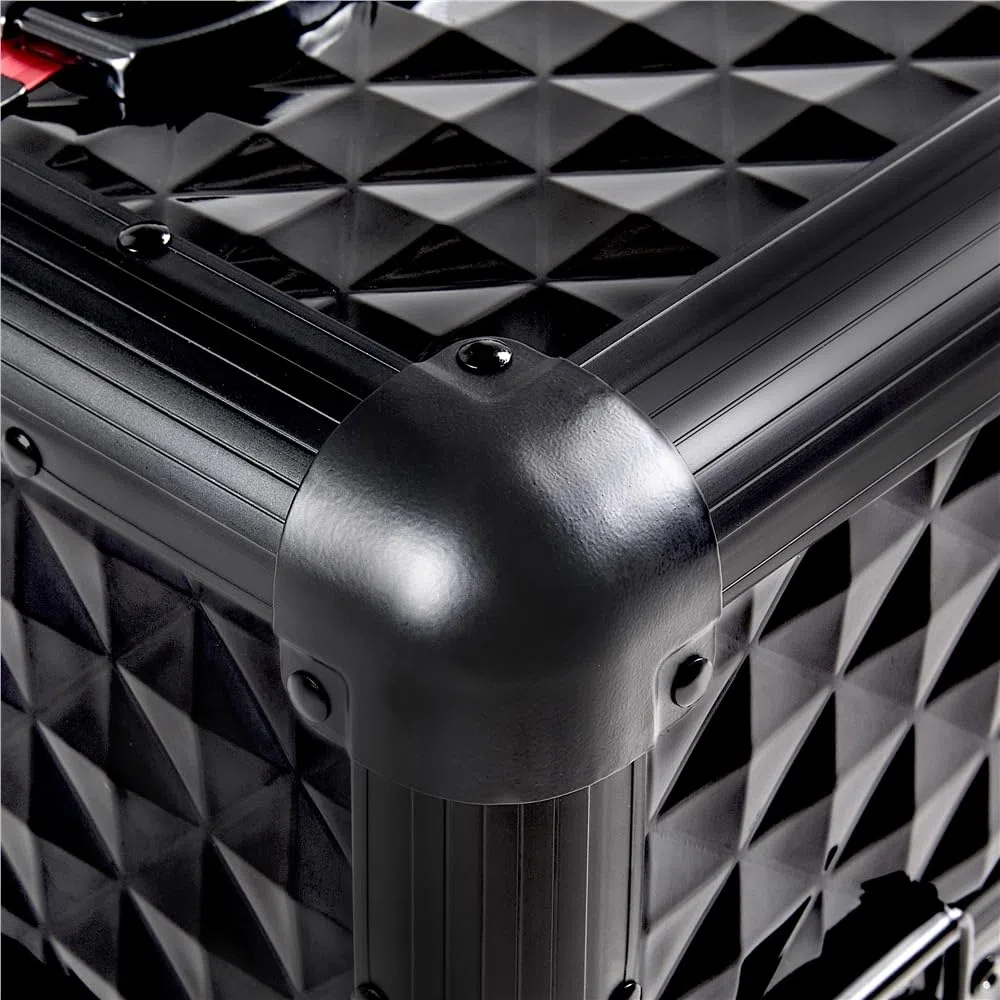 Yaheetech Maletín de Maquillaje Profesional con Cajones Maletín de Cosméticos con Ruedas Giratorio de Viaje para Esteticista 34.5 × 24.5 × 58 cm Negro