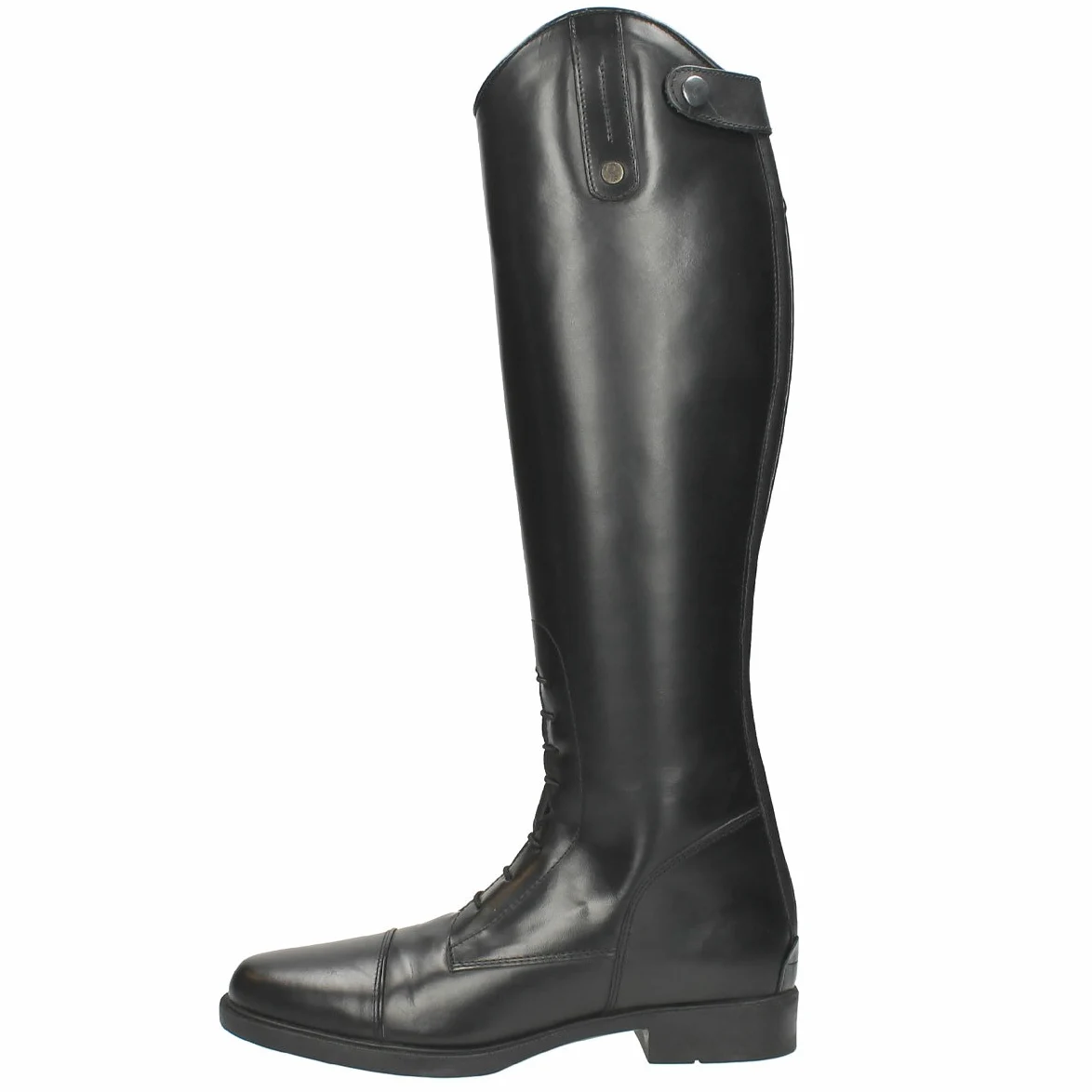 QHP Julia - Botas de equitación de piel para niños, color negro