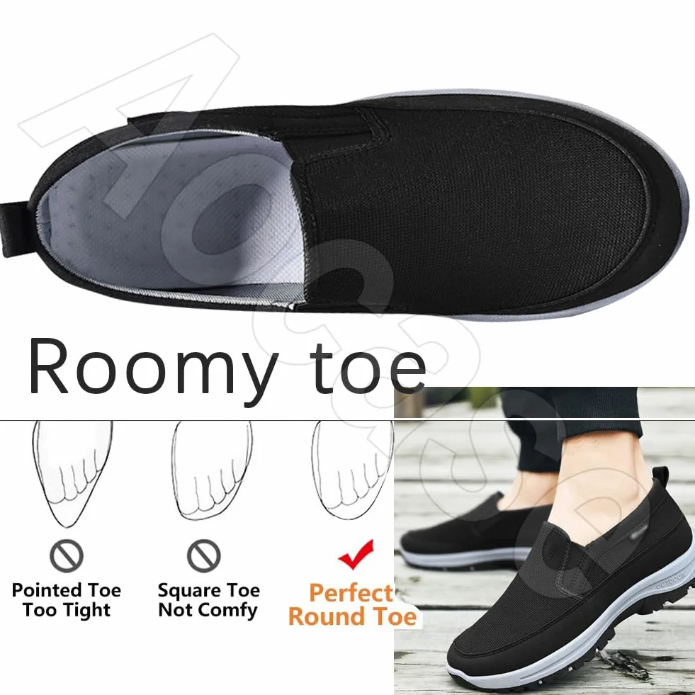 Zapatillas Hombre Zapatos para Caminar Suaves y Flexibles Zapatos Ajustables con Cierre de Zapatos ortopédicos para Hombre