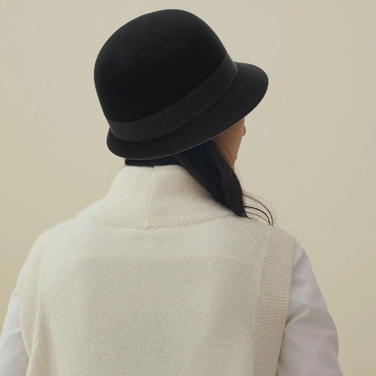 INOGIH Sombrero vintage de los años 20 – Sombrero de lana cálida de invierno Gatsby Cloche Bowler para mujeres y damas Derby Party aplastable