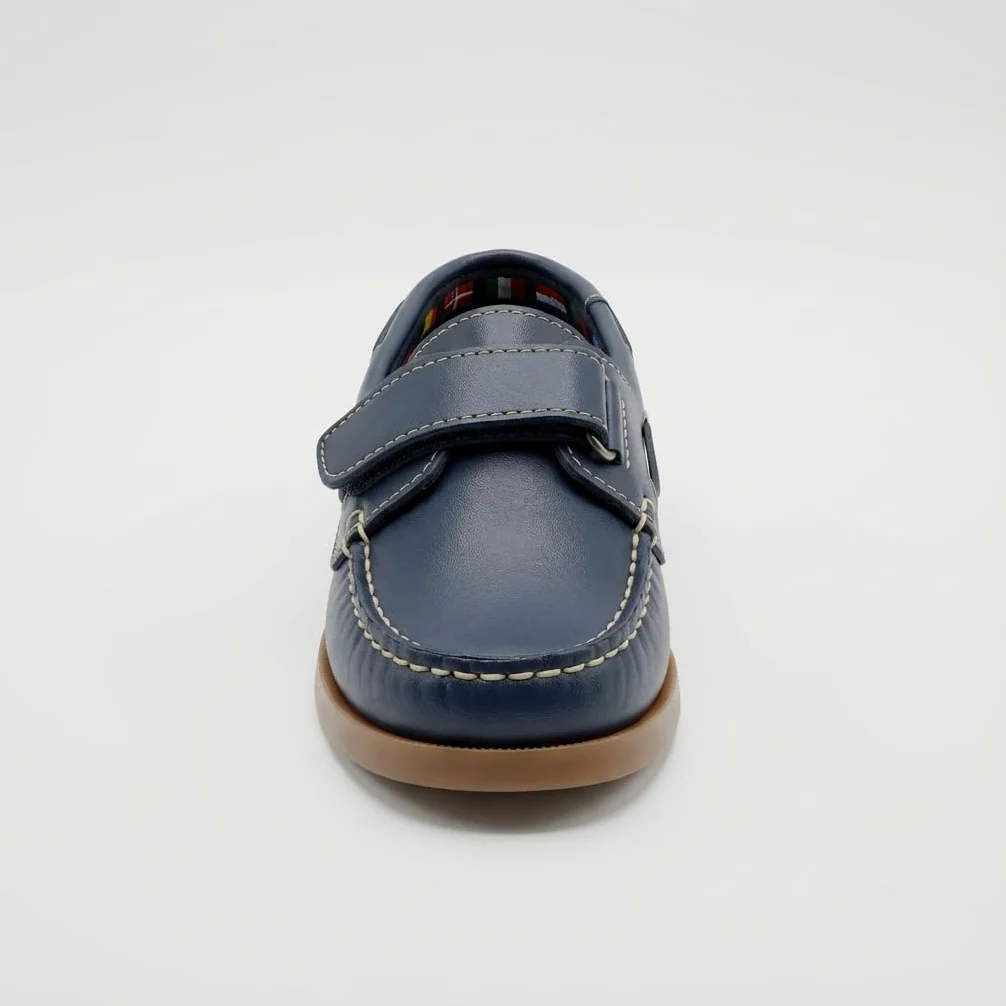 Zapatos Náuticos Niño Piel con Cordones para Colegio y Uniforme. Mocasines de Cuero y Serraje Suela Goma Antideslizante y Flexible. Calzado Infantil Escolar de Vestir Comunión Resistente y Cómodo