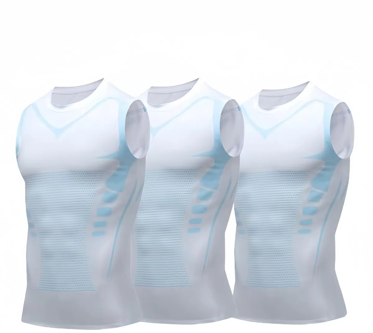 Ironfit - Camiseta de compresión para hombre, adelgazante, para entrenamiento, moldeadora iónica, sin mangas, control de abdomen, chaleco moldeador de cuerpo para gimnasio