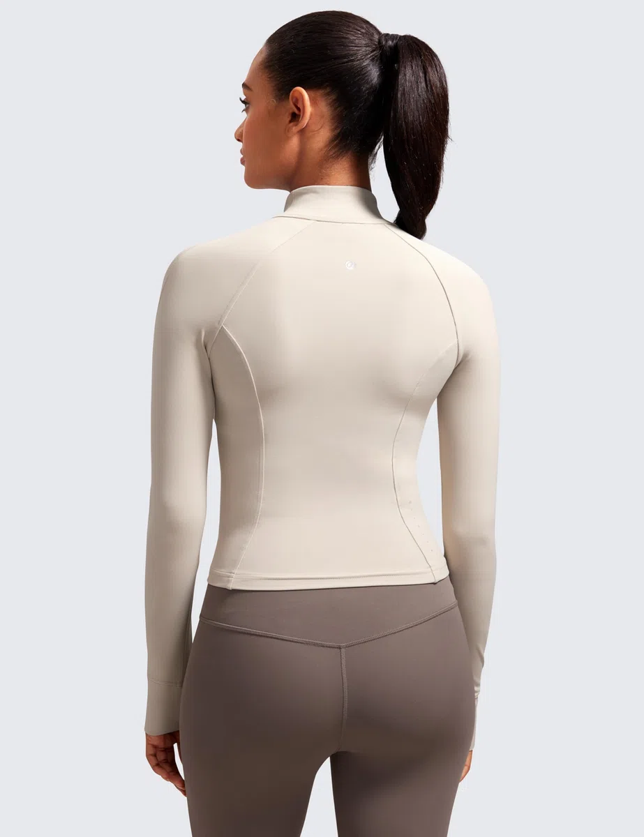 CRZ YOGA Mujer Butterluxe Chaqueta corta de entrenamiento con Cremallera Completa