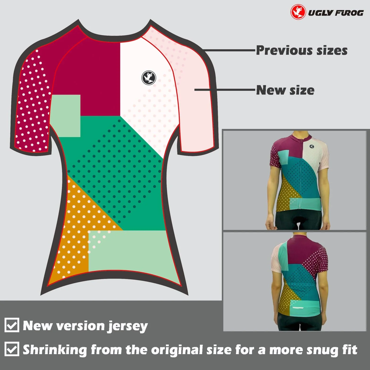 UGLY FROG hu Manga Corta Jersey de Ciclo Bici del Camino para Mujer, Conjunto Ropa Al Aire Libre Transpiración para La Bicicleta