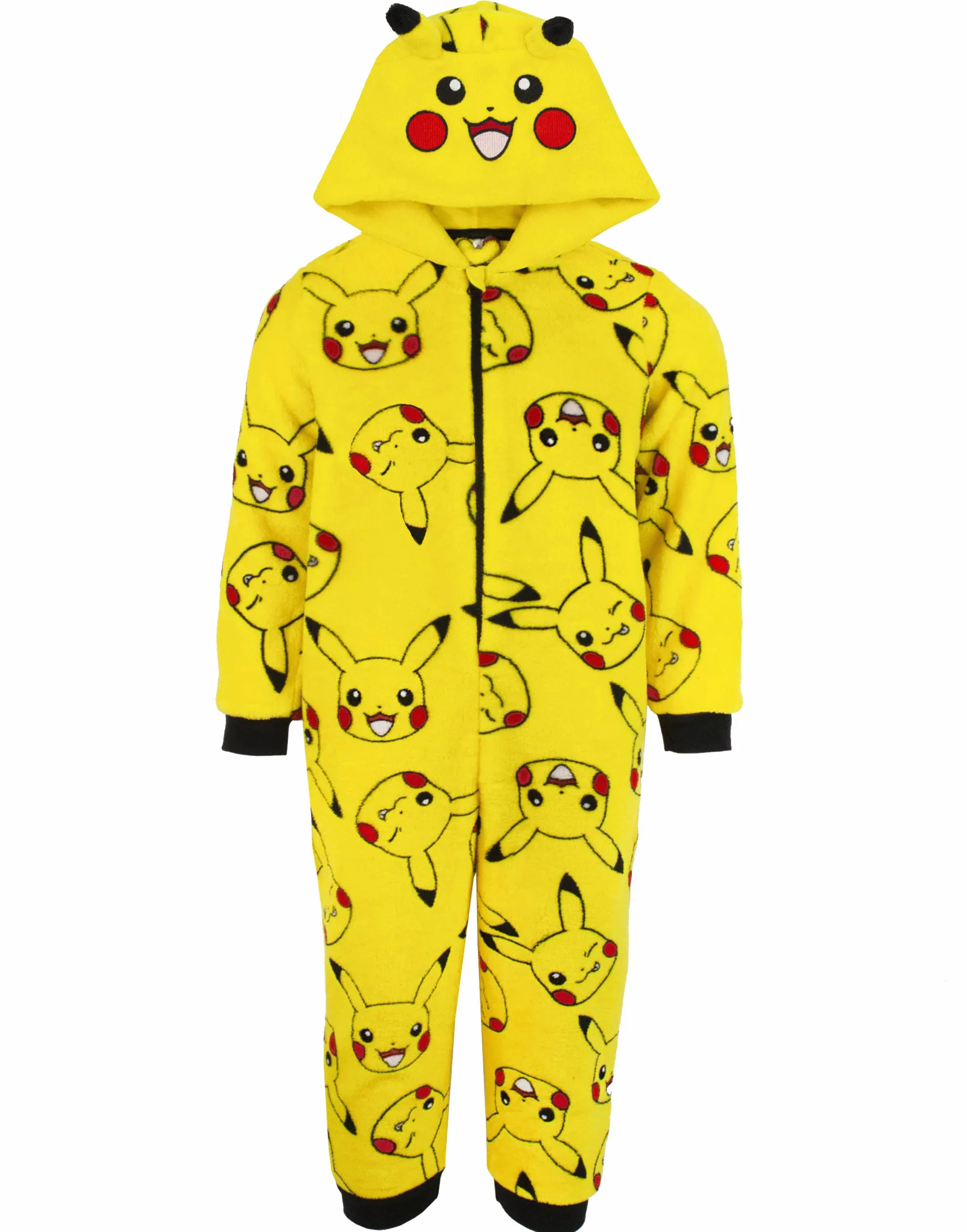 Pokémon Onesie Boys Pikachu Amarillo 3D Orejas Niños Todos En Un Pijamas PJs