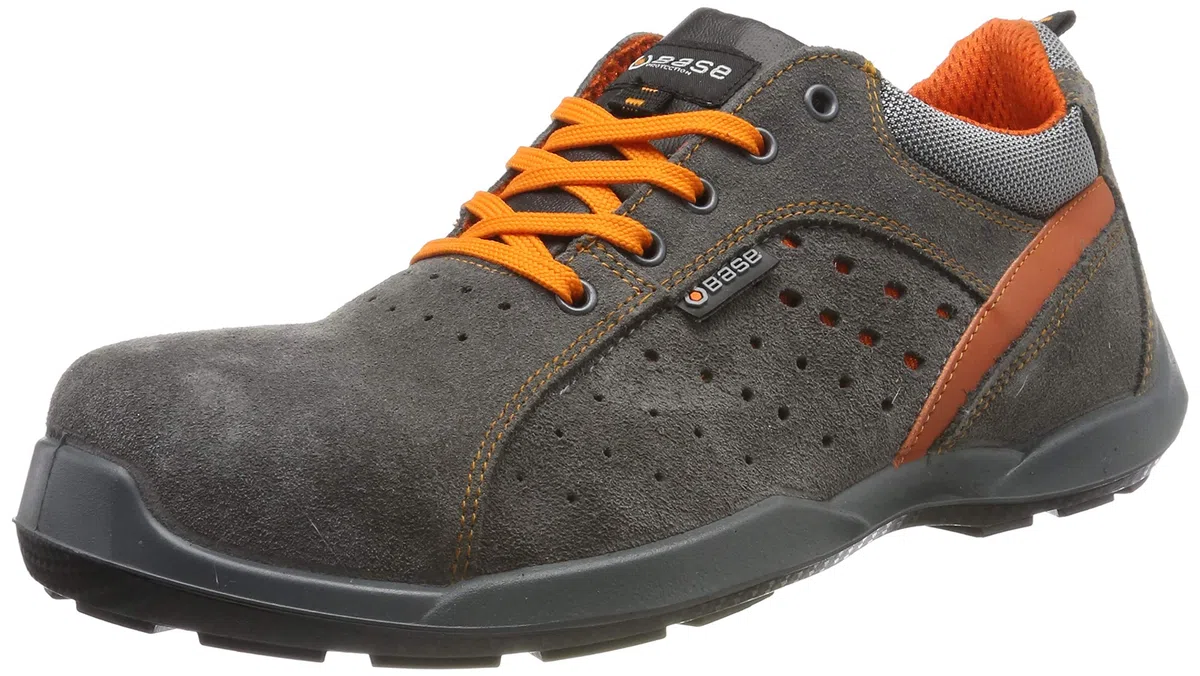 BASE Protection Climb S1P SRC Zapato de Seguridad, Talla: 42, Color: Gris/Naranja, B0618GOR42