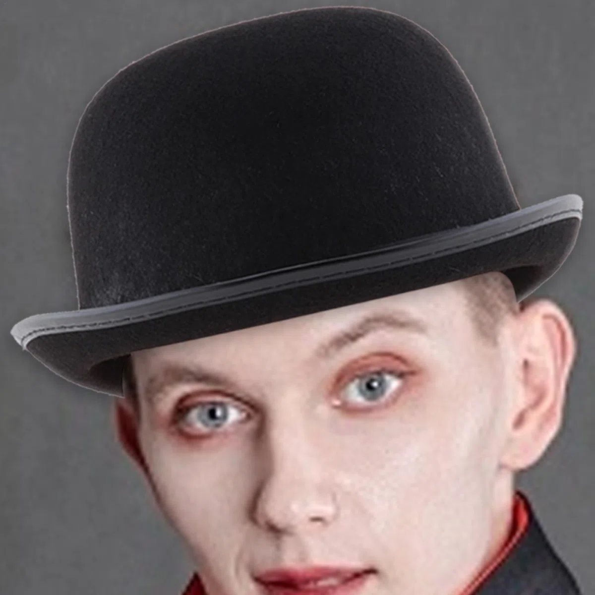 Genérico Sombrero de bombín negro - Sombrero Derby de bombín negro clásico, Accesorio de disfraz de Halloween de fieltro para adultos y adolescentes