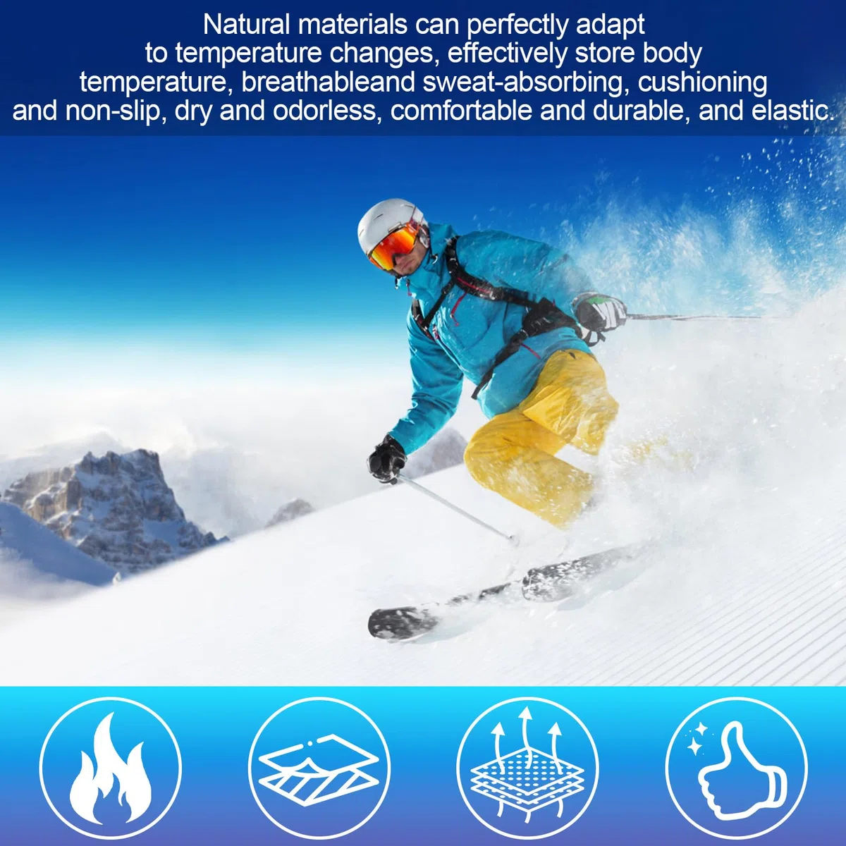 Calcetines de Esquí de Lana Merino Unisex para Hombre & Mujer Calcetines de Esquí Térmicos de Lana Merino Calcetines para La Nieve Calcetines Ski para Snowboard y Deportes Al Aire Libre