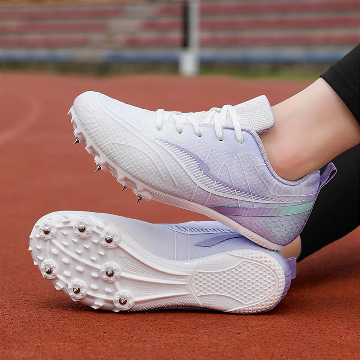 Zapatillas De Atletismo Mujer Transpirables para Carreras De Pista Y Campo Zapatillas De Salto Zapatillas Deportivas con Clavos para Sprint