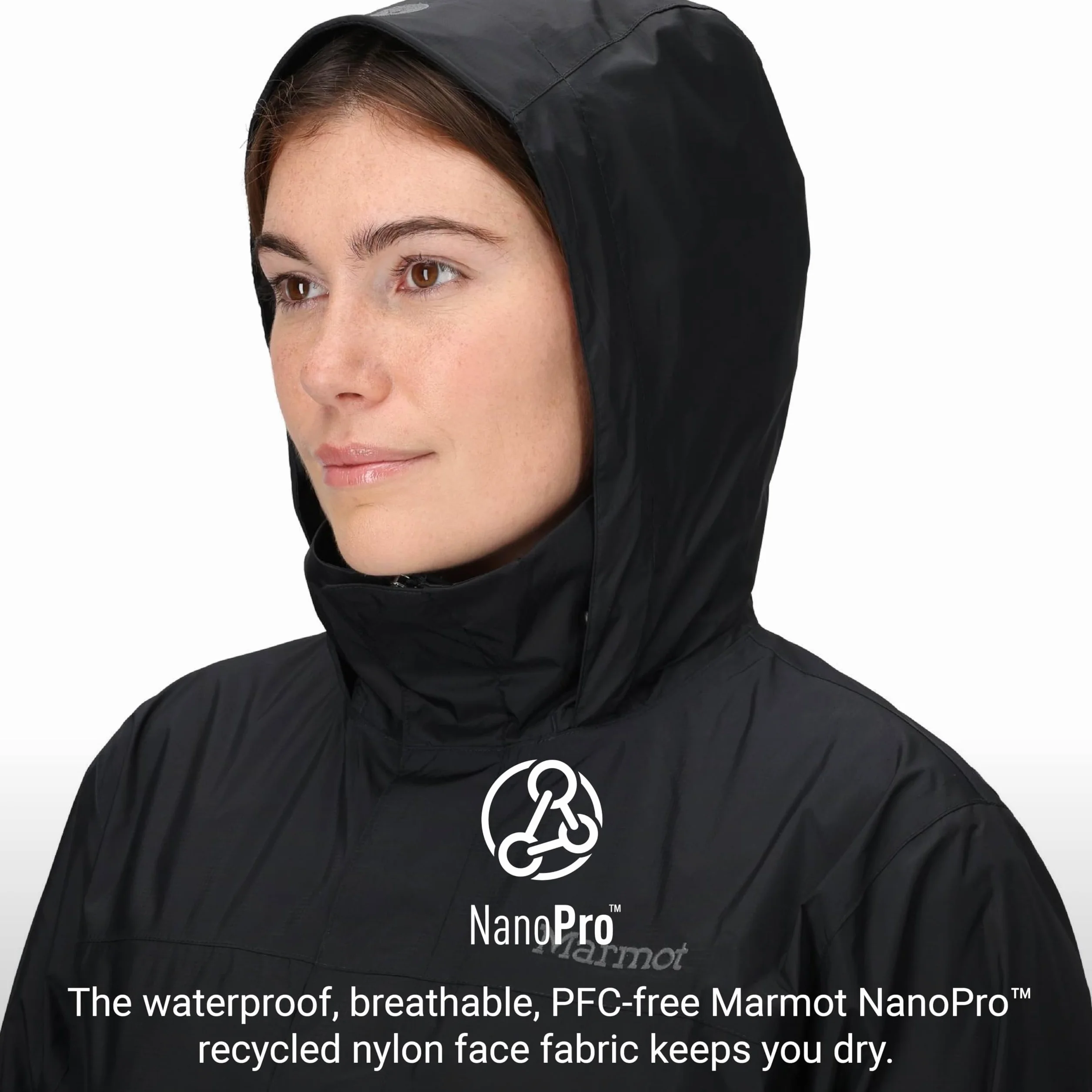 Marmot Women's Precip Eco Jacket Chaqueta impermeable para lluvia, chubasquero transpirable con capucha, cortaviento ligero hardshell para senderismo y bicicleta Mujer (Pack de 1)