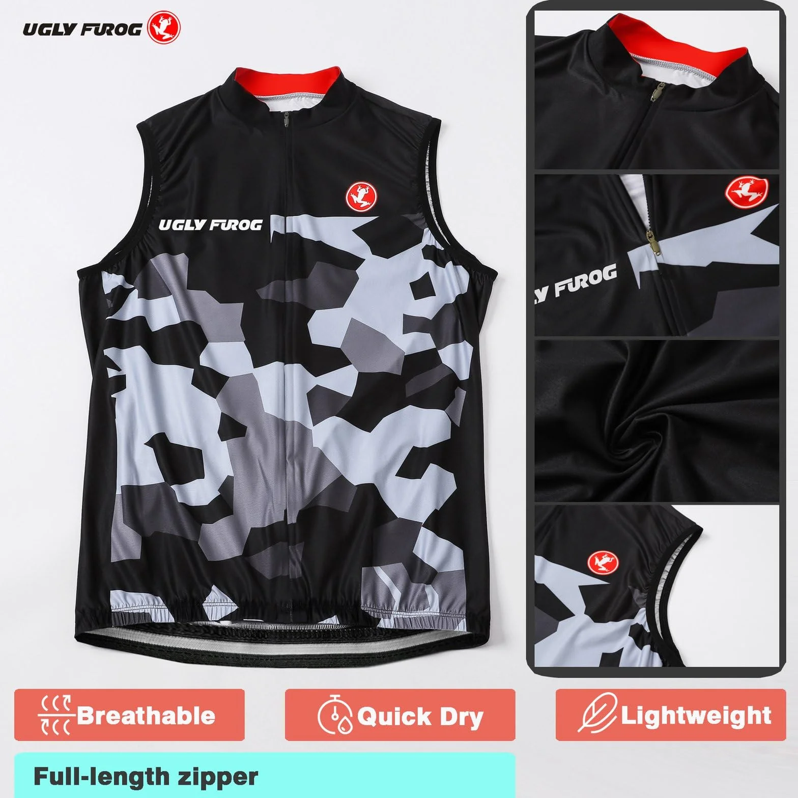 UGLY FROG Chaleco de Ciclismo Mujer Sin Mangas Maillot Ciclismo Ropa de Ciclismo para Mujer Transpirable Confortable MJWH01