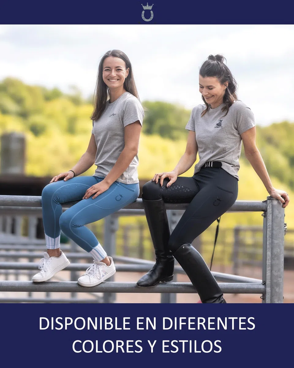 Royal Horsemen Pantalones de equitación para Mujer y niña - Cintura Alta - con Ribete Completo de Silicona - con Bolsillo para el móvil y Trabillas para el cinturón