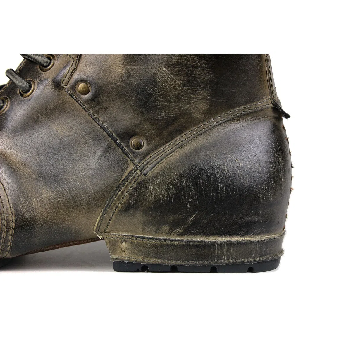 OSSTONE Botas para Moto Botines Hombre de Invierno Piel Zapatos Negras Vestir Nieve Piel Forradas Calientes Planas Combate Militares Cremallera Boots OS-6015-1-A-R
