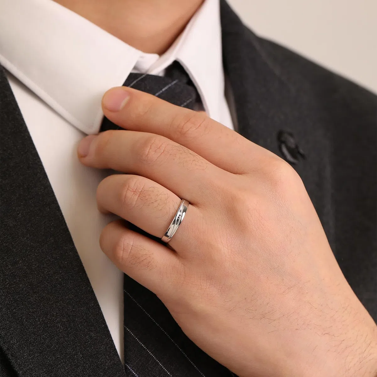 Meissa Alianzas de Pareja Plata de Ley 925 Bodas Compromiso Ajustable Juego de Dos Anillos