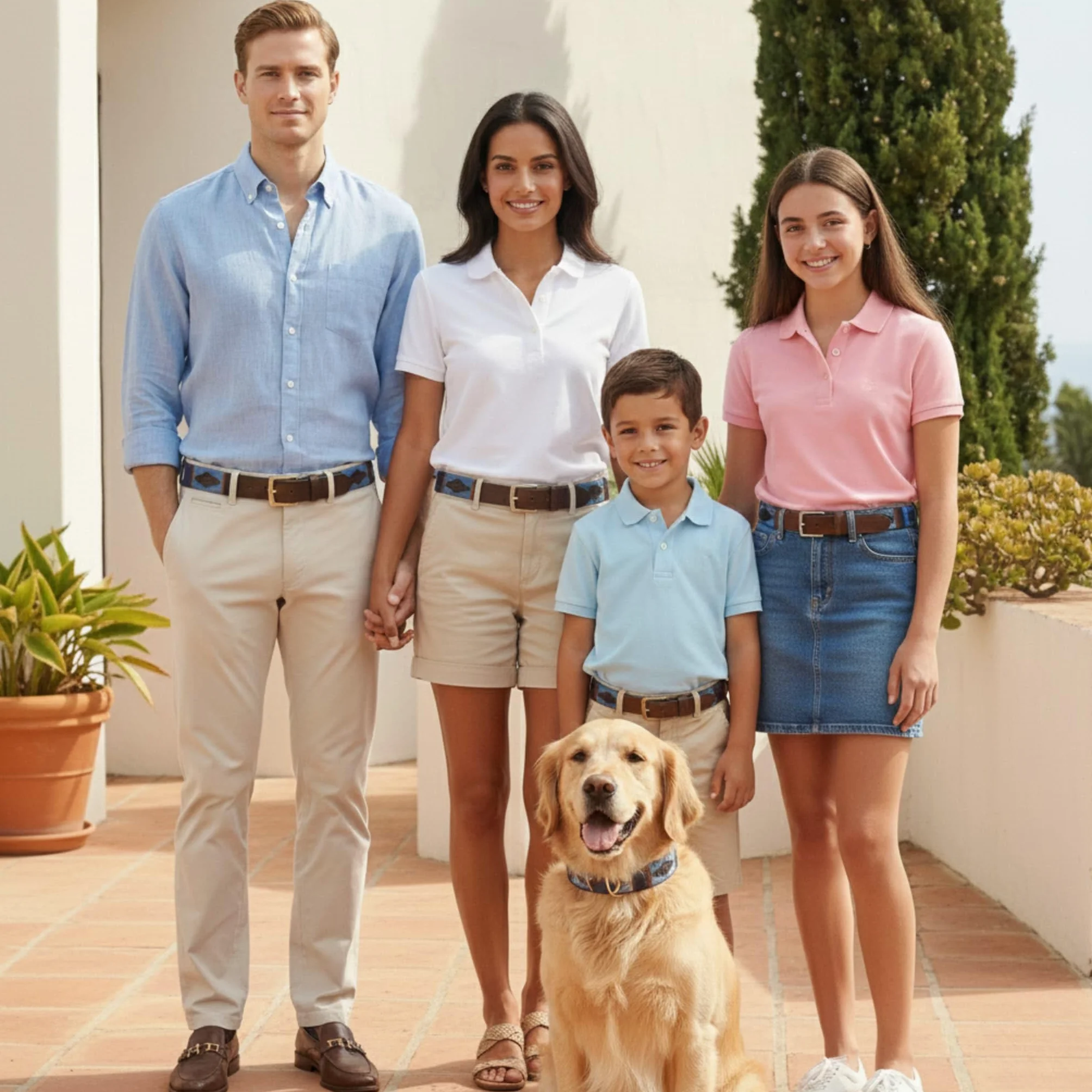 Carlos Diaz Niños Muchachos Niños Niños Unisex Argentinos Marrón Piel Bordado Polo Belt