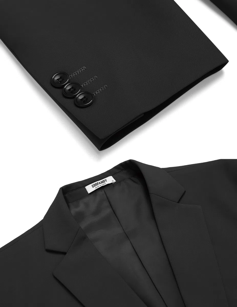 COOFANDY Chaqueta de traje para hombre, deportiva, informal, chaqueta de negocios, corte regular, dos botones