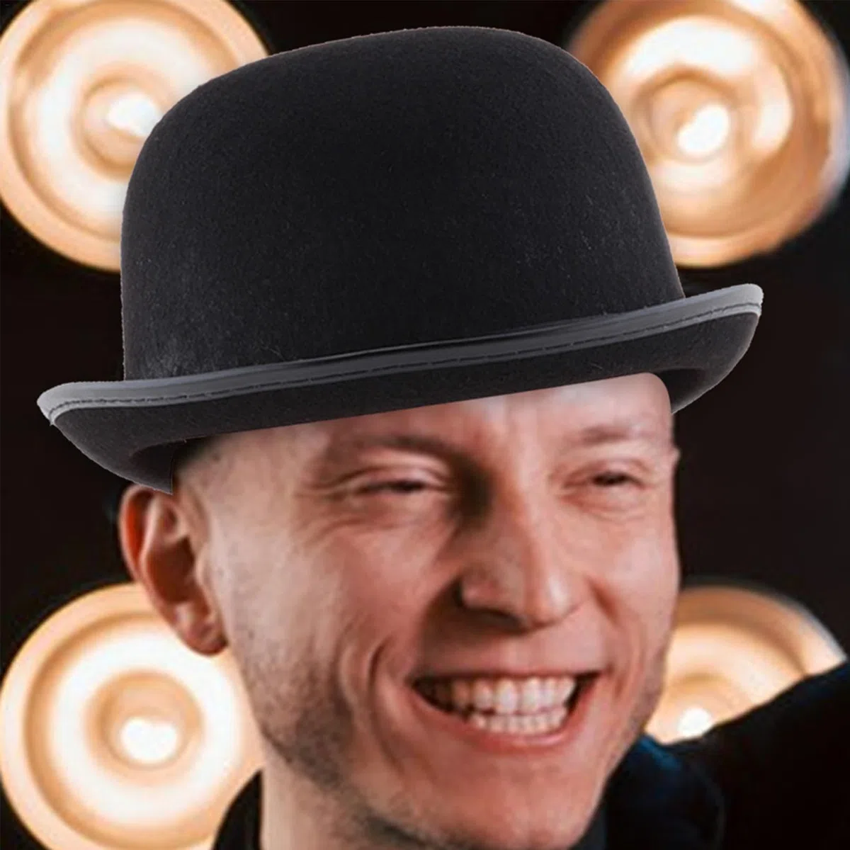 Genérico Sombrero de bombín negro - Sombrero Derby de bombín negro clásico, Accesorio de disfraz de Halloween de fieltro para adultos y adolescentes
