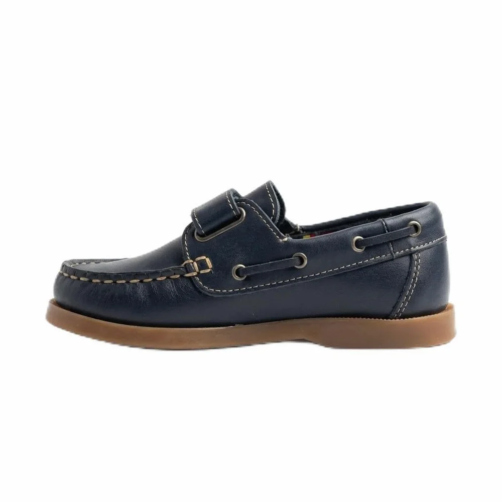 Zapatos Náuticos Niño Piel con Cordones para Colegio y Uniforme. Mocasines de Cuero y Serraje Suela Goma Antideslizante y Flexible. Calzado Infantil Escolar de Vestir Comunión Resistente y Cómodo