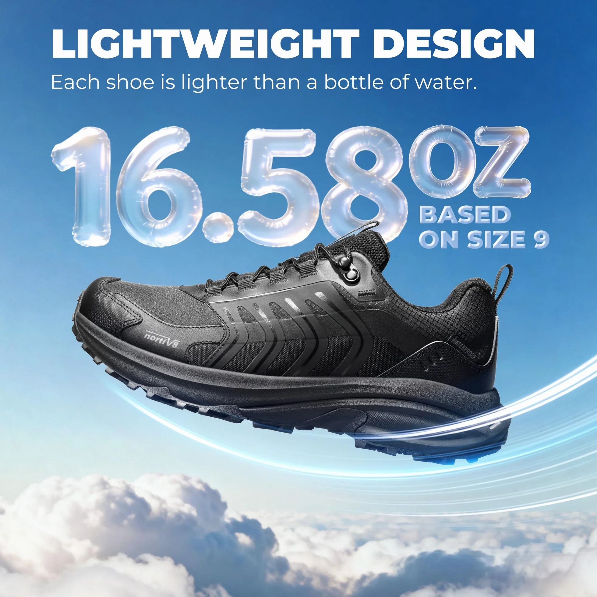 NORTIV 8 Zapatos de Senderismo Hombres Ligero Zapatillas Trekking Impermeables Botas Montaña Ligeros al Aire Libre con Suela Antideslizante