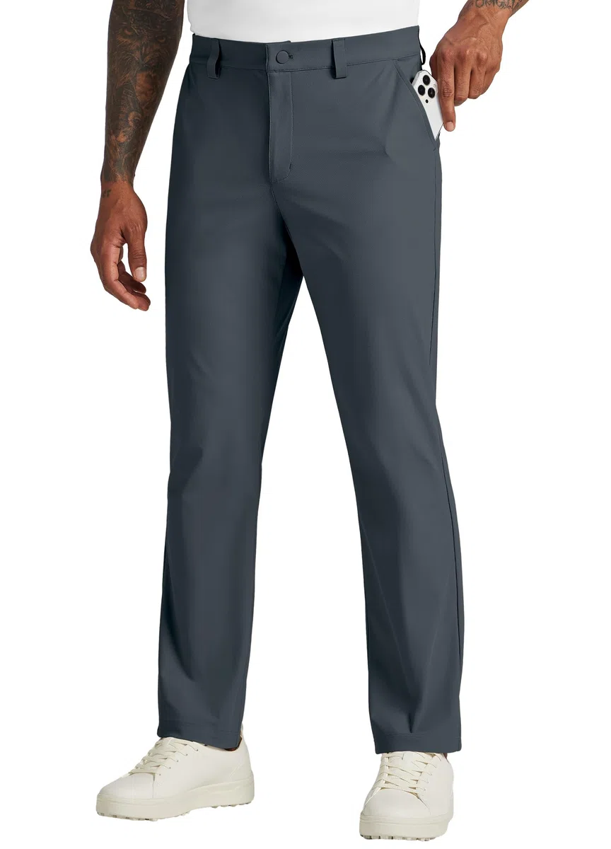WILLIT Pantalones de golf para hombre Pantalones elásticos Pantalones de jogging Pantalones de trabajo de secado rápido Pantalones de oficina Pantalones casuales con 4 bolsillos 30"/32"/34"