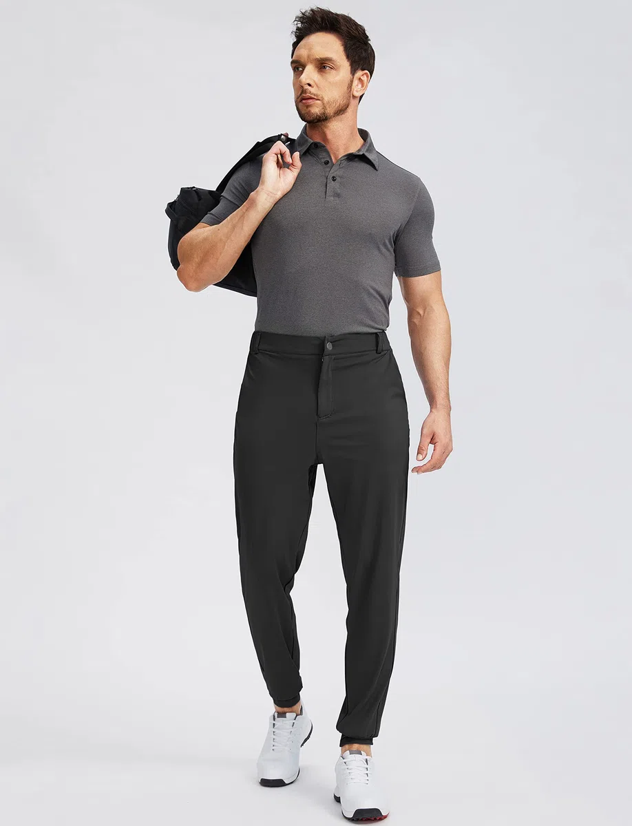 Soothfeel - Pantalones deportivos de golf para hombre, con 5 bolsillos, ajustados, elásticos, para correr, viajar, vestir, trabajo