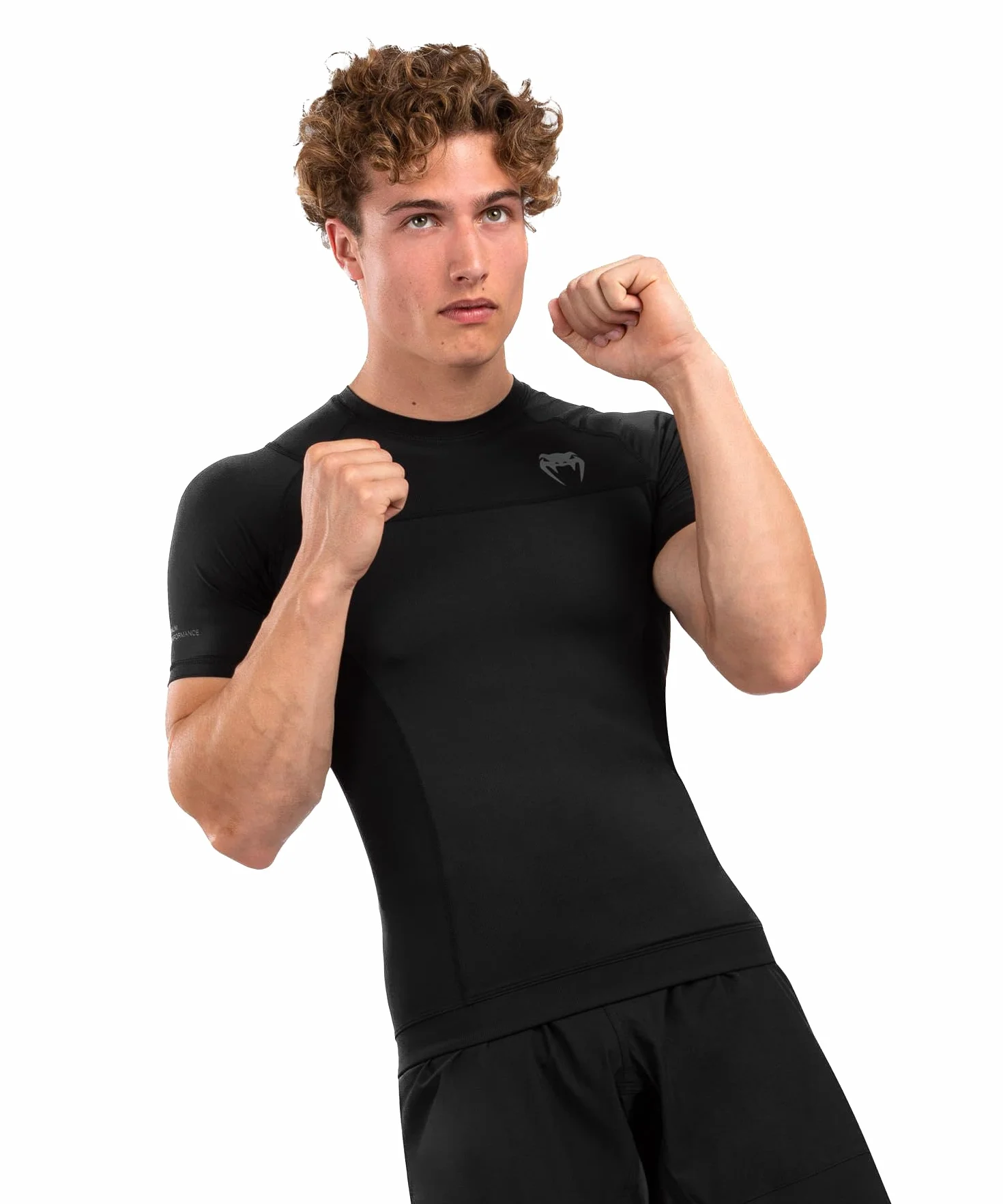 VENUM G-fit Air Rashguard-Camiseta de Manga Corta, Color Negro, Medium para Hombre