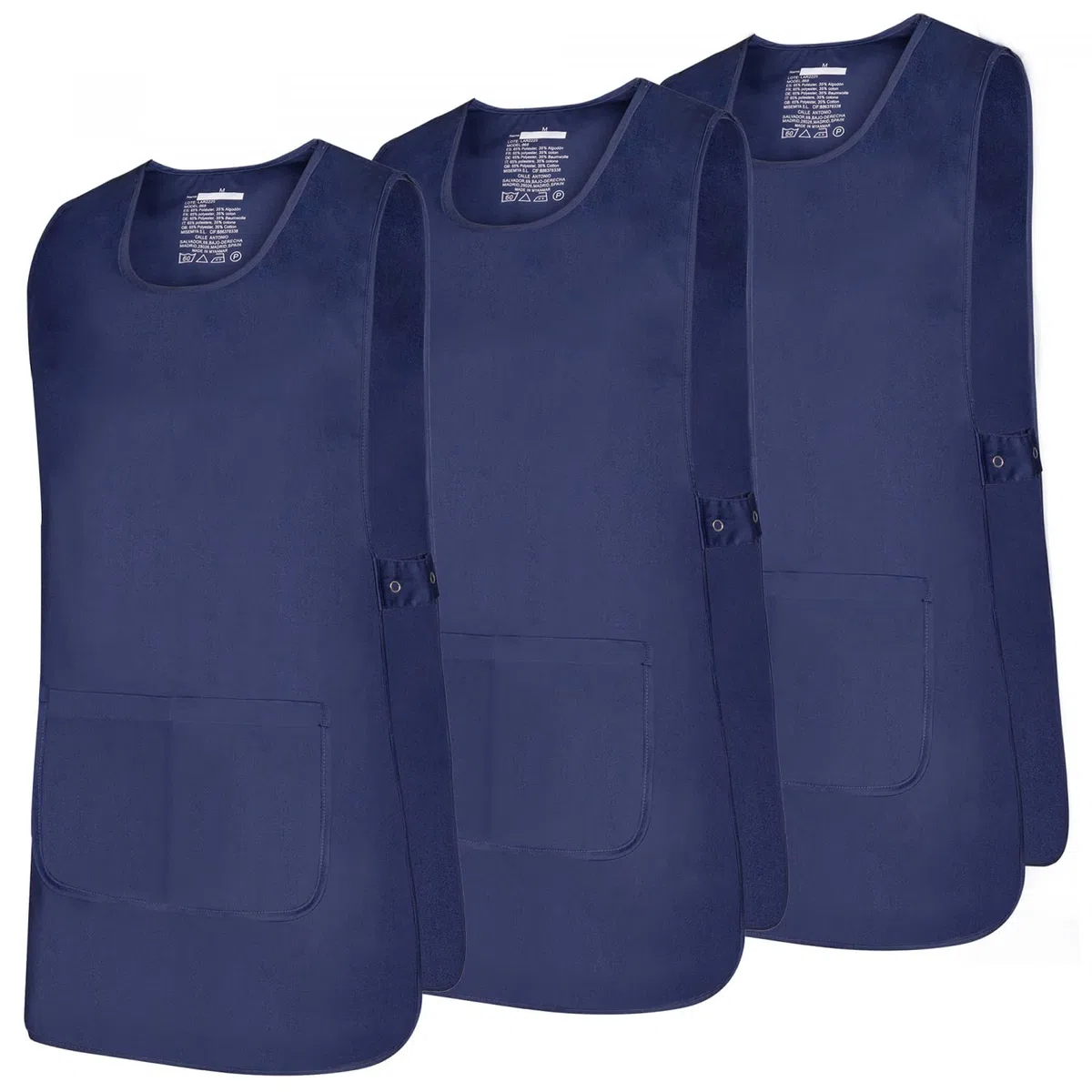 MISEMIYA Pack 3 Pzas-Delantal Limpieza 868 Unisex Adulto