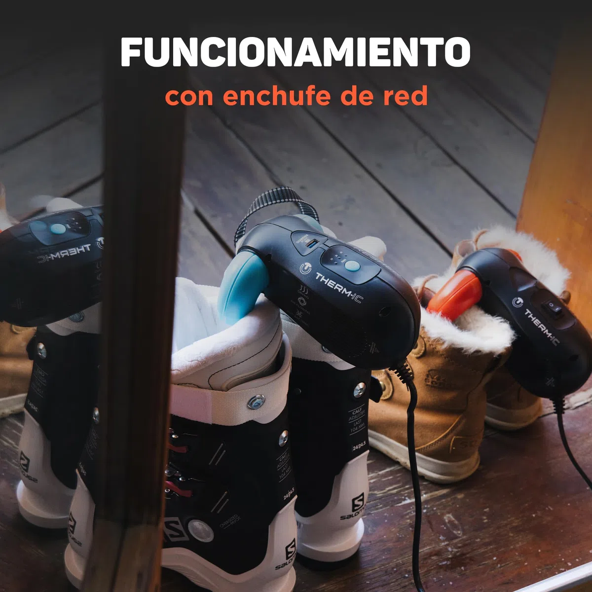 Therm-Ic Dryer Secador de calzado, Secado rápido, Compacto y silencioso, Para botas, botines, botas de esquí, Brazos extensibles, Fácil de manejar