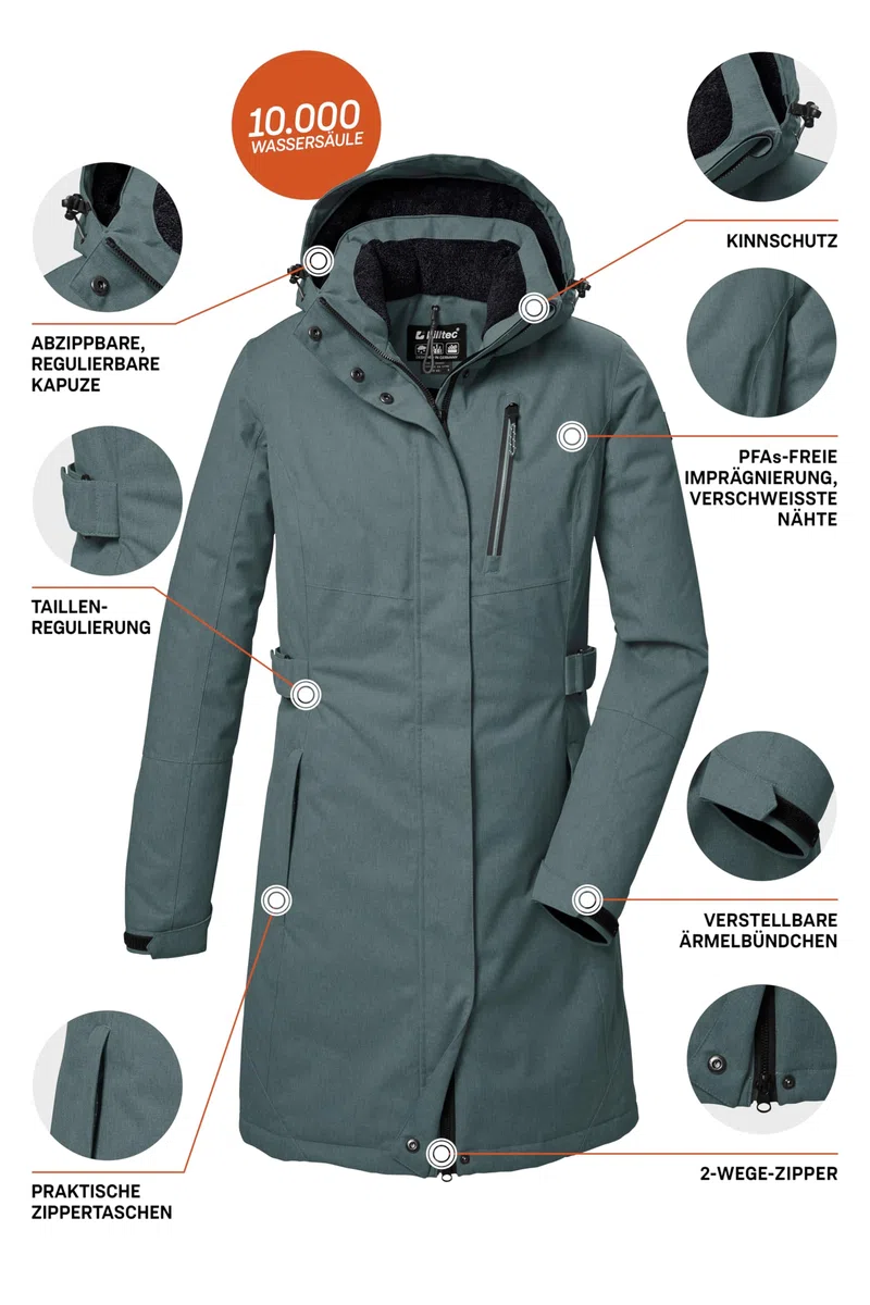 Killtec Kow 303 Wmn Prk Parka/parka funcional con capucha con cremallera Mujer