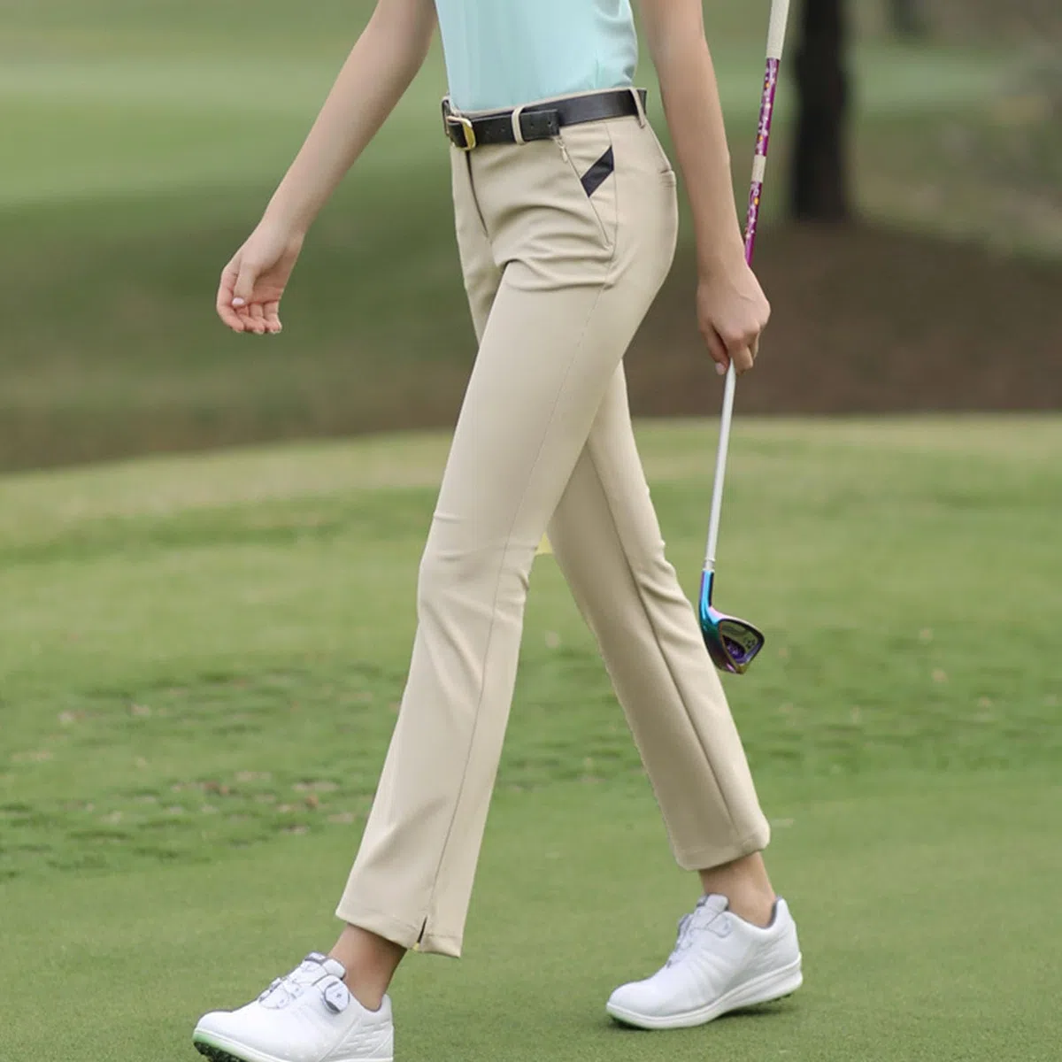 Pantalones de golf para mujer, pantalones de golf para mujer, pantalones para vestirse con bolsillos con cremallera, pantalones de golf para mujer, ligeros, elásticos, pantalones de trabajo y