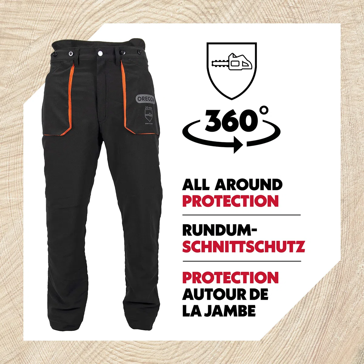 Oregon Yukon Pantalones de Seguridad para Motosierra, Protección Anticorte, Ropa de Trabajo, Tallas S – 3XL