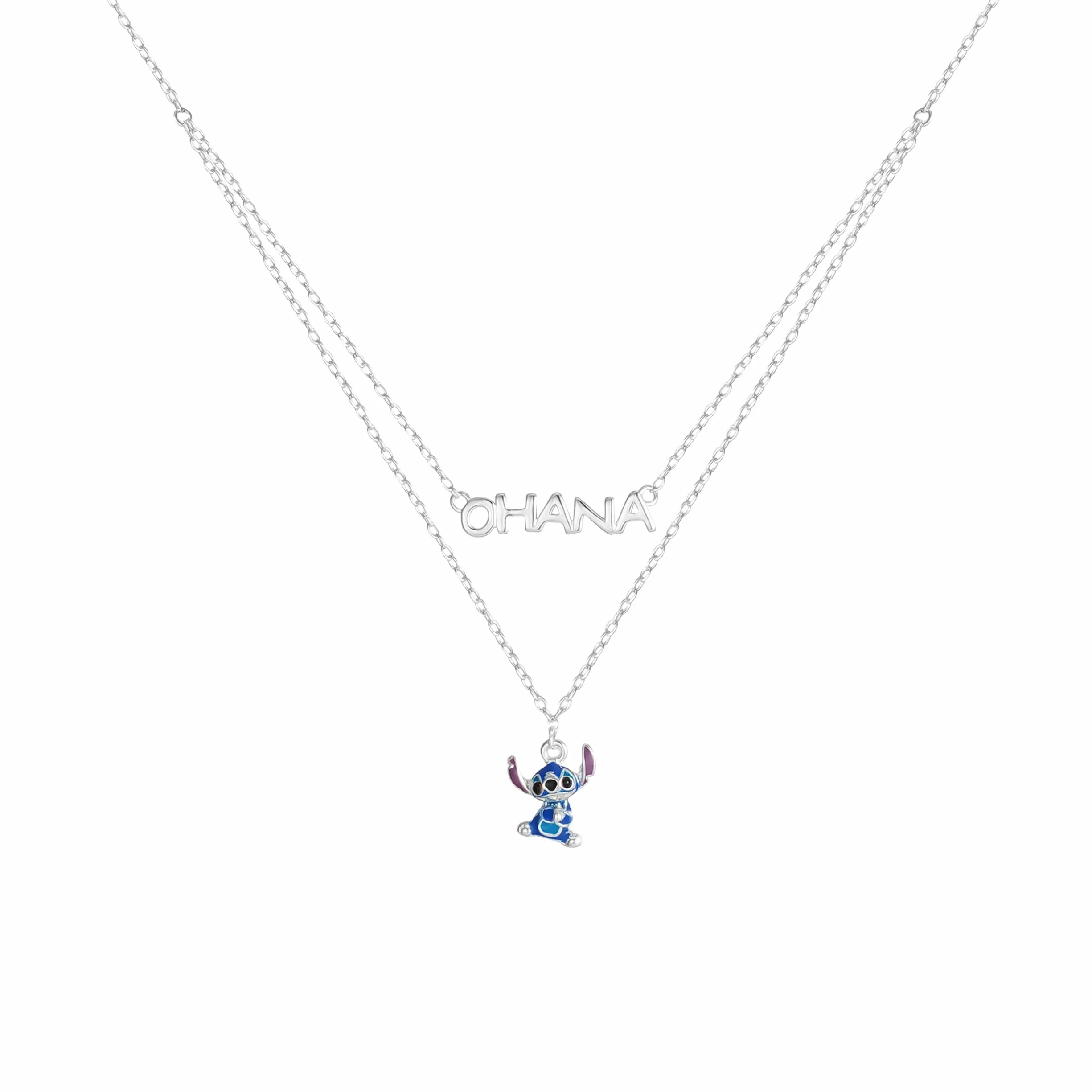 Disney Collar Lilo&Stitch para Niñas de Plata de ley, 45cm